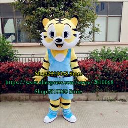 Costume de poupée de mascotte Costume de mascotte de tigre jaune noir peau rayée grands yeux dessin animé Costume d'animal fête Halloween fête événement 1222