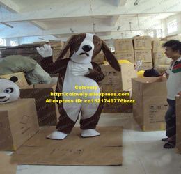 Costume de poupée mascotte Vivid Brown Basset Puppy Dog Mascotte Costume Mascotte Doggie Cutu Pup Adult With Small Eyes White Chubby Belly No.1486 Fr