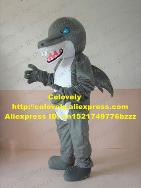 Costume de poupée de mascotte Costume de mascotte de requin gris vif Mascotte Selachimorpha Killer Whale Adulte aux yeux bleus Beaucoup de dents pointues No.2260 Free S