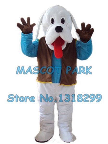 Costume de poupée de mascotte costume de mascotte de chien blanc en gros thème de chien de dessin animé populaire costumes de cosply costumes de carnaval déguisements SW3075