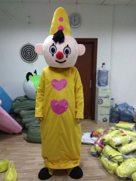 Mascotte poupée costume jaune chapeau garçon mascotte Costume bumba mascotte costumes dessin animé déguisement Halloween fête de Pourim