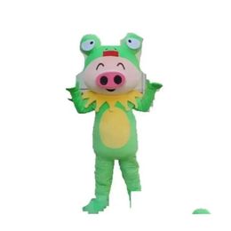 Mascotte Halloween Green Frog Costume Cartoon Fruit Thème du thème de Noël Carnival Party Fancy Costumes Adts Taille extérieure Drop del Dhghb