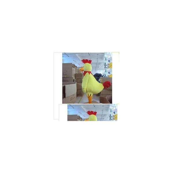 Mascota de alta calidad grande orgulloso de pollo amarillo disfraces de animales adt.Disfraces de vestimenta de entrega de caída DHDZP