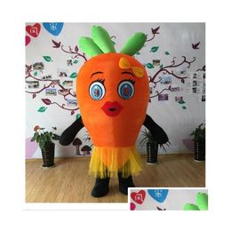 Mascotte Costume de carotte gonflable Légumes de Noël Flux Halloween Party Game Walking Performance Prophes Drop Livrot Dhaxz