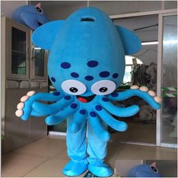 Mascot JYQ Big Squid Octopus Cartoon Props Walking Dolls Kleding Aangepast Druppel Delivery Apparel Costuums DHJ9X