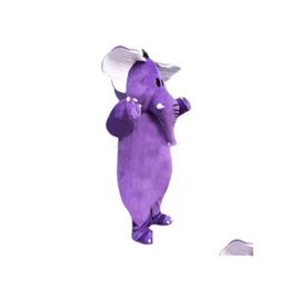 Mascot Purple Elephant Cartoon Factory Physical P OS Qualité D Welcome Acheteurs dans l'évaluation et la livraison de chute de cargaison Costu Dhixu