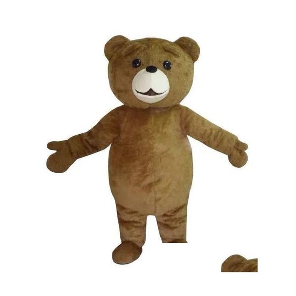 Costume d'ours mignon de mascotte, image réelle, taille Adt, livraison directe, vêtements, Costumes Dhm26