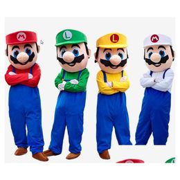 Mascot Super costume fête Fancy Dishing Brothers Costumes Adt Drop Delivery Apparel Costumes DH1SZ