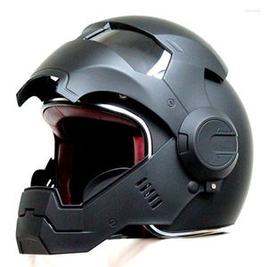 Masei Iron-man casque de moto pour hommes femmes MaBlack 610 capacités intégral Dot solide personnalité-casque approuvé DOT