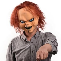 Masque Costume de jeu pour enfants, Masques fantôme Chucky, visage d'horreur en Latex, Mascarilla Halloween diable tueur poupée 220705253d