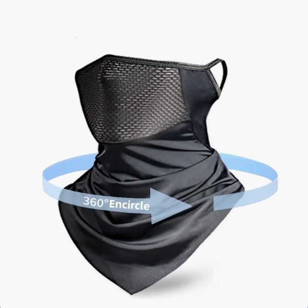 Masque oreille suspendue glace Silk Mountain Triangle bandeau d'équipement d'équitation masque respirant des sports d'extérieur masque de refroidissement en nylon 240428
