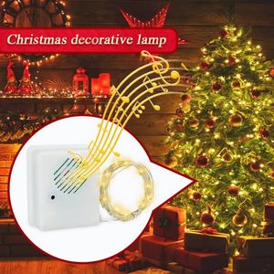 Navidad Control de sonido Sensor de música Lámpara de cadena 3M 30LEDs Navidad Árbol de Navidad Decoración Iluminación para 2023 Fiesta de Año Nuevo