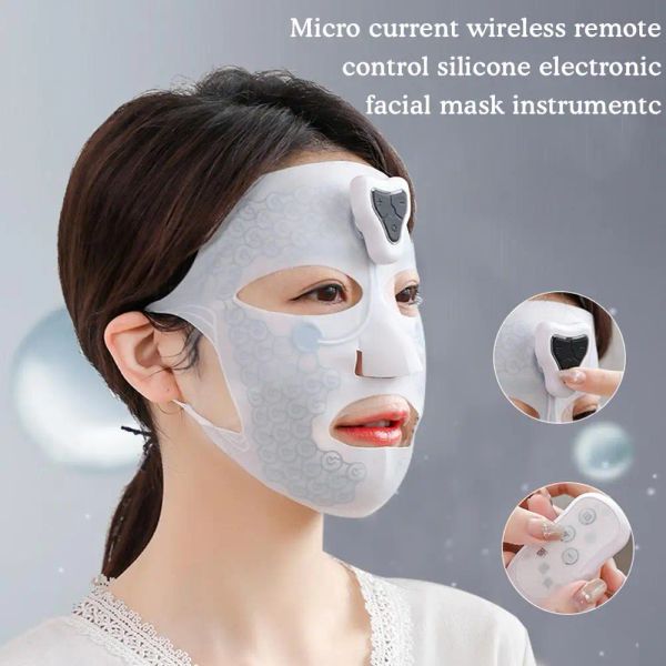 Máscara Mascarilla facial electrónica Dispositivo de masaje de carga Cara suave Anti Gel Mascarilla facial Belleza Hidratante Arrugas Masajeador electrónico R5V6