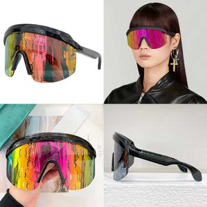 MASK Frame Lunettes de soleil GG1477S Lunettes de soleil de créateur de mode pour femmes Marron et rose avec lentille logo Protection UV à 100% Noir mat Monture en acétate rejeté Lunettes de ski pour dame