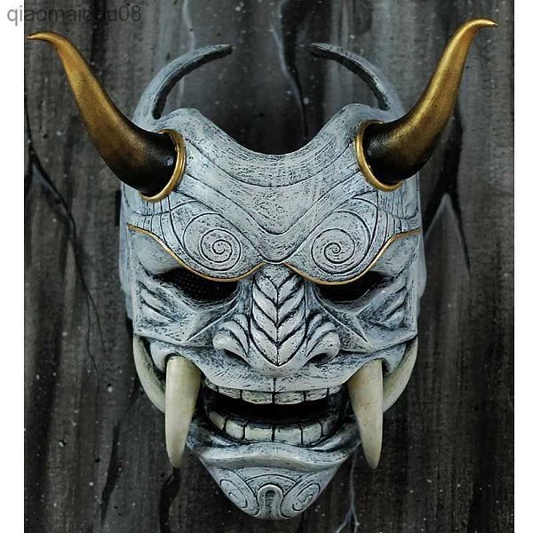 Masque Chapeaux Oni Samurai Vache Diable Grimace Crocs Japonais Cosplay Costume Props Halloween Horreur Décor Décoration de La Maison L230704