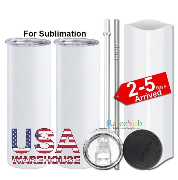 US CA Warehouse 20 oz Sublimation Tumbler Blanc en Acier Inoxydable Tumbler DIY Tasses Coniques Isolées sous Vide 600 ml Voiture Tumbler Tasses à Café 2-5 Livraison 50 pcs