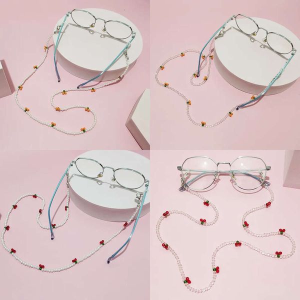 Chaînes de masquage Chaînes Cherry Eyeglass Chain for Women Retro Metal Sunglasses Lanyards Eyewear Cord Holder 230717