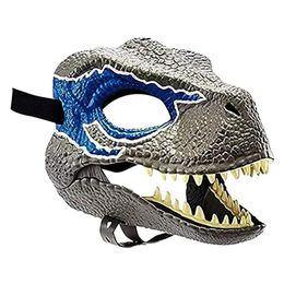 Masques Masque de dinosaure 3D Accessoires de jeu de rôle Performance Couvre-chef Jurassic World Raptor Dinosaur Dino Festival Carnaval Cadeaux 220707