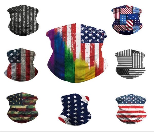 Masques Camonflags Impression Magic Scarve 3D USA Flag Magic Headscarf Sports de plein air Bandeau Cyclisme Designer Foulard Anti Haze Ma8912561