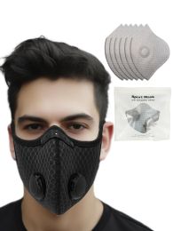 Masques Masques de cyclisme pour hommes Masque facial de poussière de sport extérieur avec 6 filtres en carbone activés supplémentaires pour la construction du travail du bois