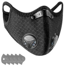 Máscaras de moda cara de ciclista Maks para protección de gérmenes con 5 uds filtros boca de algodón cara Maks reutilizable Maskking Mascarillas Bandana