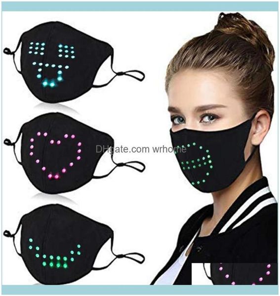 Masques Festive Supplies Home Gardenfunny LED Luminous Lumine Light Voice Activated Face Mask Mask Music Party Christmas Halloween Dec4204160
