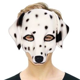 Masks Half Face Dalmatian Mask PU Foam 3D Realistic Animal Spotty Dog Head Mask for Halloween Easter Carnival Party Halloween Mask