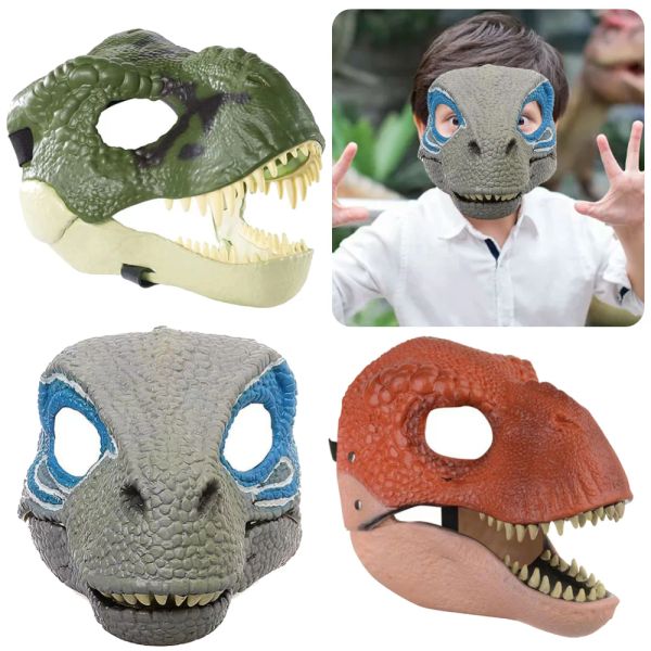 Masques Halloween Dinosaur Mask Party Cosplay Costume Masques de dents réalistes