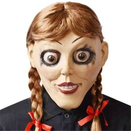 Masks Halloween Ghost Doll Head Cosplay accessoires, accessoires à domicile, poupée fantôme effrayante, masque Annabel, accessoires de fête de carnaval