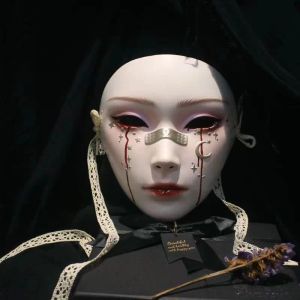 Máscaras Máscara de Halloween: estilo antiguo, rostro completo, lágrimas, humilde disfraz de Xinghe Han, disfraz antiguo, accesorios, estilo de baile, maquillaje facial