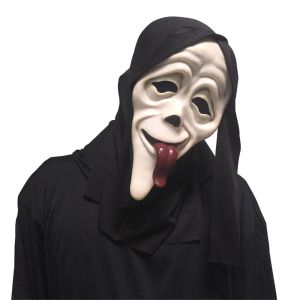 Masques halloween masque film réaliste hurler effrayant face effrayant masque fantôme bâton langue out drôle effrayant cosplay costume masque fête
