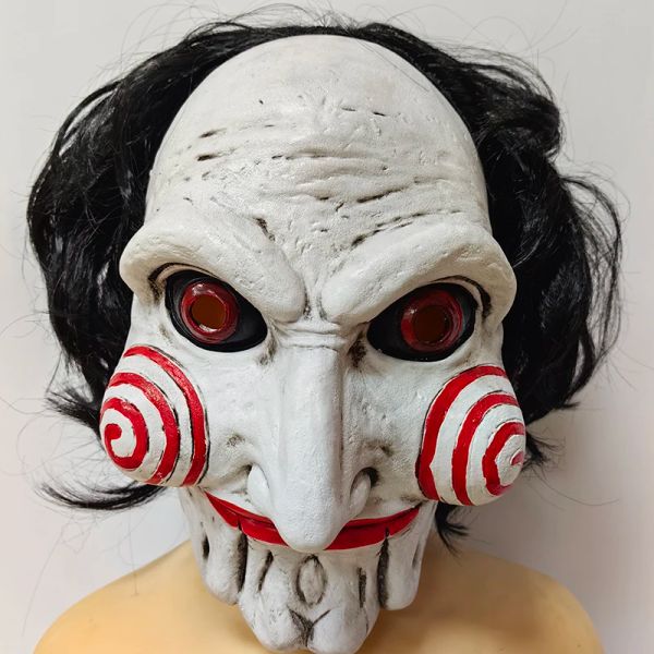 Masques Halloween Party Costume Latex Horreur Saw Mask Movie Horror the Jigsaw Full Head Mask Fancy Dress Party Party