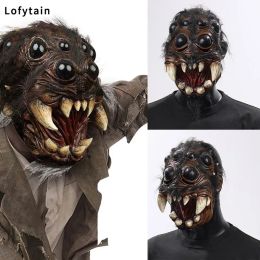 Máscaras Horror espeluznante máscara de la máscara cosplay aterradoras animales grandes ojos grandes dientes de la boca abierta casco de látex halloween disfraz de fiesta