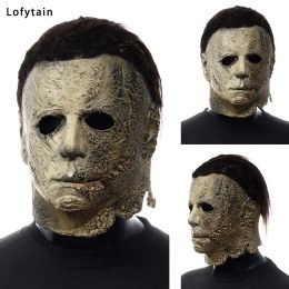 Máscaras Lofytain 2022 Termina Halloween Michael Myers Máscara de terror Cosplay Bloody Creepy Demon Killer Latex Casco Fiesta Carnaval Accesorios