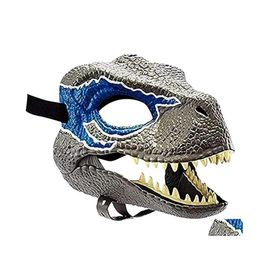 Masques Masques de fête Masque de dinosaure 3D Accessoires de jeu de rôle Couvre-chef de performance Jurassic World Raptor Dino Festival Cadeaux de carnaval 220704 Drop D
