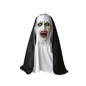 Máscaras Máscaras de fiesta Terror Cara de fantasma Monja Máscara de cosplay Grito de miedo Maquillaje Disfraz de Halloween Fiesta Sombrero de látex Suspense Mueca Embrujada