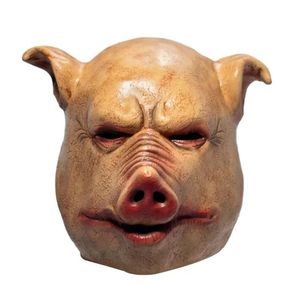 Masques Party Masques effrayants Horreur Latex Pig Head Masquerade Costume Animal Cosplay Full Face Halloween Decoration 221024