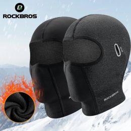 Masques Rockbros Warmroproofroping Cycling Headgear Face Breathable Face Mask Outdoor Electric Bicycle Biclava Bike Ski Ski Fleece Head