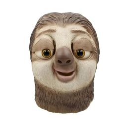 Masques Sloth Latex Mask Masot Masque Nick Wilde Latex Full Head Animal Mask Party Cosplay Costume Costume ACCESSOIRES TOUEL