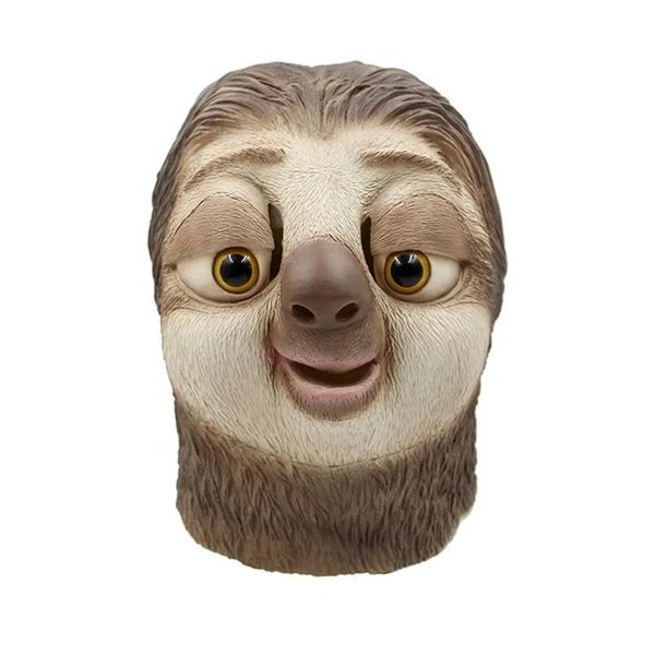 Máscaras Sloth Ladex Mask Mask Mask Nick Wilde Látex Cabeza completa Animal Animal Máscara Xmas Cosplay Accesorios de plano de disfraces Regalo de juguete 220812