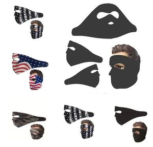 Masques Drapeau américain Camouflage Masques faciaux Sports de plein air Ski Moto Masque Alpinisme Cyclisme Bouclier Antipoussière Adulte Bouche Couverture LSK716