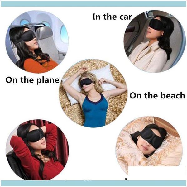 Máscaras Cuidado de la visión Salud Beautytravel Máscara de ojos 3D Dormir Sombra acolchada suave Er Rest Relax Slee Blindfold 5 Color St272 Drop Delivery 2021 Tr