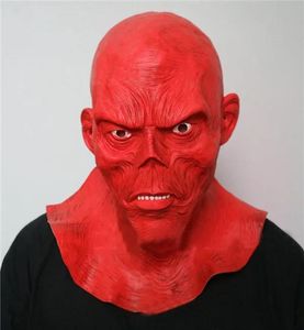Masques en gros Halloween diable masque de crâne rouge Horro tête complète masque fantôme film en latex masque de monstre Halloween Cosplay accessoires de maison hantée