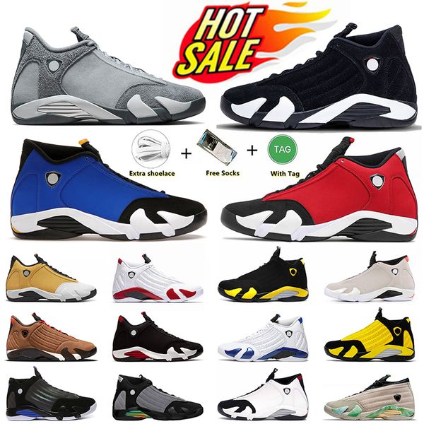 Air Jordan 14 Nike Mens Basketball Shoes AJ14 Retro14s Jump Man Basketball Chaussures 14S OG Original Jumpman 14 chaussures Flint Flint Gray Thunder Laney Gym rouge 【code ：L】