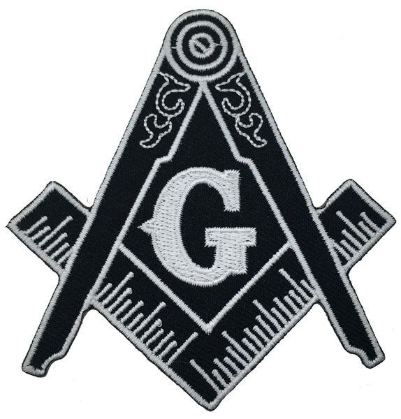 ¡Venta caliente! Parche de brújula masónico Bordado Iron-On Ropa Freemason Lodge Emblem Mason G Badge Coser en cualquier prenda Envío gratis