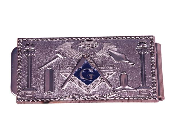 Pince à billets maçonnique en métal argenté, symbole maçon, portefeuille à la mode pour hommes, accessoire de carte de crédit bancaire, bijoux maçon 4158877