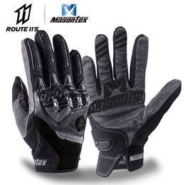 Masontex Carbon Fiber Motorcycle Handschoenen Touchscreen Guantes Moto Full Finger Handschoenen Moto Motocross Handschoen voor 4 Seizoen H1022