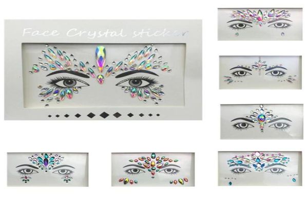 Mascarade visage décoration bijoux à bricoler soi-même acrylique strass Festival fête temporaire tatouage mode visage autocollants pour Women254E2825741