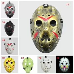 Máscaras de disfraces Máscara de Jason Voorhees Viernes 13 Película de terror Máscara de hockey Miedo Disfraz de Halloween Cosplay Máscaras de fiesta de plástico FY2931 sxjul29
