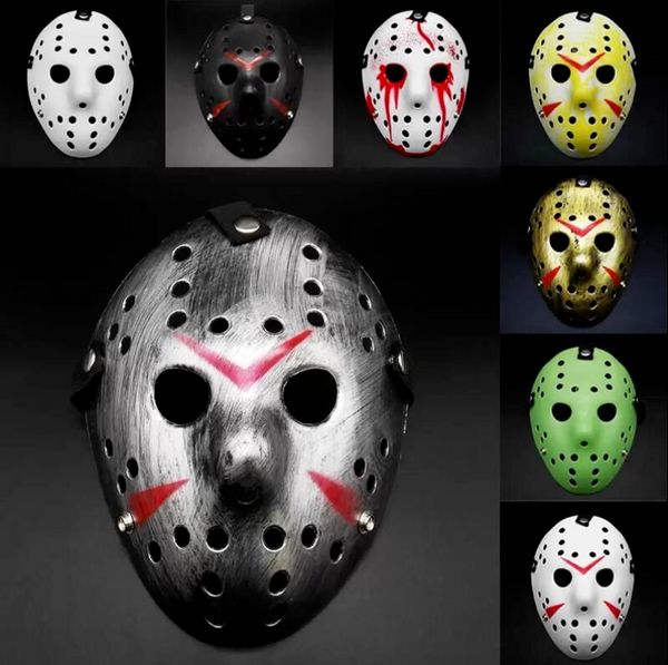 Fiesta de disfraces Máscaras Jason Voorhees Máscara Viernes 13 Película de terror Máscara de hockey Miedo Disfraz de Halloween Cosplay Plástico FY2931 ss0116